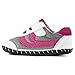 pediped Girls' Cliff Sneaker, White Fuchsia, Small (6-12 Months)