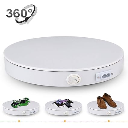 Professioneller Drehteller 360 Grad drehbar Durchmesser 40 cm Drehteller elektrisch weiß verwendbar ALS Unterlage für Fotos, 