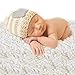 Sunmig Newborn Baby Photo Prop Blanket Rug Background Backdrops Basket Stuffer (Off-White)