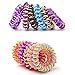 20Pcs Spiral Hair Ties Plastic Elastics Hair Ties No Crease Coil Hair Ties telephone cord hair ties Ponytail Holder For Women Girls (Multi-Colors)