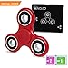SENQIAO Tri Fidget Hand EDC Finger Spinner Toy Stress Reducer with Premier Ceramic bearing For ADD, ADHD, Anxiety, and Autism Adult Children (Red)