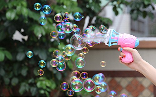 Avando Bubble Gun Shooter Bubble Blowing Gun for Kids with 2 Bubble Solutions