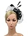 Urban CoCo Women's Vintage Flower Feather Mesh Net Fascinator Hair Clip Hat Party Wedding (Series 5-Black)