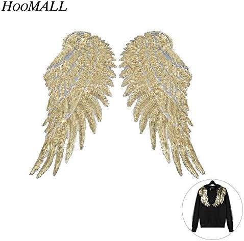 FairyMotion Hoomall Sequins Patch Diy Angel Wings Patches For Kids Clothes Sew-On Embroidered Patch Motif Applique 1Pair Perfect Patches
