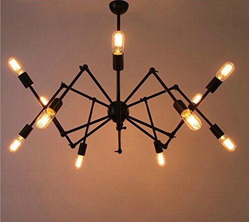 Glitz Spider Urban Retro Art Decor Metal Hanging Light (Black) - Set of 8