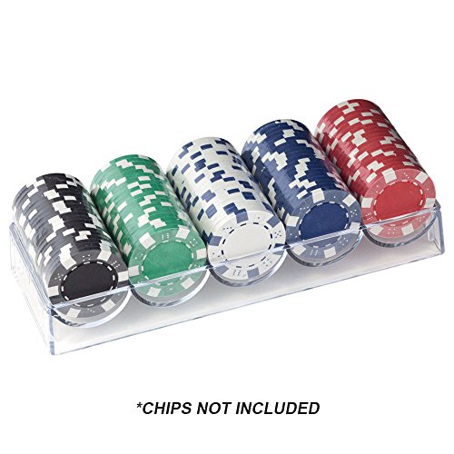 GSE Games & Sports 100 Count Clear Acrylic Chip Trays/100PC Poker Chip Rack Holds 100 Chips (10 Pack) (1-Pack)