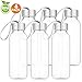Aicok Glass Water Bottle For Juice, Beverage, Smoothie, 18 oz, Set of 6, Stainless Steel Caps with Carrying Loop