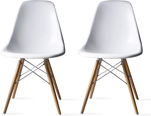 Amazon ダイニング チェア イームズチェア Dsw シェルチェア おしゃれ 北欧風 食卓用 木脚 椅子 ハイサイドチェア 組立簡単 三色対応 2脚セット ホワイト ダイニングチェア オンライン通販