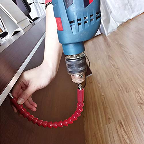 2 Pcs 11.5 Inch Flexible Drill Bit Extension Shaft with 12 Pcs Drill Bit Sets,1/4" Hex Head Magnetic Flexible Screwdriver Extension Shaft for Multi-angle Work