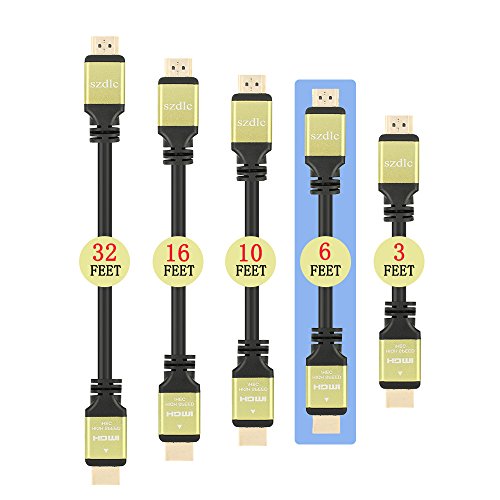 HDMI Cable 6FT HDMI Cord - Ultra High Speed 18Gbps HDMI 2.0 Cable Support Fire TV, Apple TV, Ethernet, Audio Return, Video 4K UHD 2160p, HD 1080p, 3D, Xbox PlayStation PS3 PS4 PC, Blue Ray (2m/6ft)