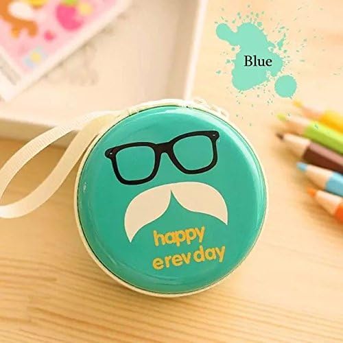 BestTopc M-Eustache Creative Design Carrying Pocket Storage Earphone Case for Earphone MP3 Blue