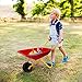 HAPPYGRILL Kids Wheelbarrow, Yard Rover Steel Tray, Metal Construction Toys Kart, Tote Dirt/Leaves/Tools in Garden for Toddlers, Kids Play Tools
