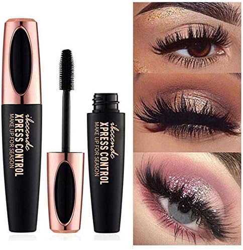 4D Silk Fiber Lash Mascara - Waterproof Curling Natural Eye Makeup - Long Lasting, No Blooming, Extra Long and Thick Eyelashes, Black