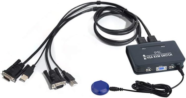 VGA KVM Switch Computer USB Mouse Keyboard Button Switch Control Two Computers 4K/1080: For Win98 / ME / 2KP4 / XP / 2003, Linux, MAC (VGA KVM Button)