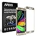 APEKX Samsung Galaxy S7 Edge Full Screen 100% Cover Edge-to-Edge 3D Curved Tempered Glass Screen Protector HD Clarity Bubble Free Anti-Fingerprint Shatterproof, Not Case Friendly (Golden)