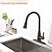 Hotis Best 1 or 3 Hole Pull Out Single Handle Single Lever Prep Stainless Steel Pull Down Sprayer Kitchen Sink Faucet, Oil Rubbed Bronze