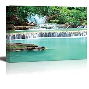 Beautiful Scenery Landscape Water Fall of Hua Mae Kamin in Kanchanaburi Thailand - Canvas Art Wall Art - 12" x 18"