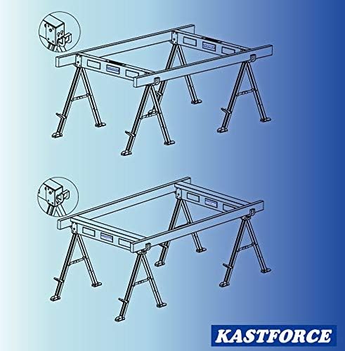 KASTFORCE KF3005 Folding Sawhorse 1000 kg capacity Heavy Duty Saw Horse Jobsite Table Stand with Folding Legs Twin Pack - Image 5