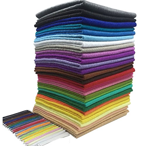 levylisa 28pcs (12"x 12")1.4mm Thick Soft Assorted Felt Sheets,Felt Bundle, Squares Nonwoven Patchwork,Craft Felt Sheets,Nonwoven Fabric Sheets,Felt Flower Making,Felt Assortment Pack,Felt Toys
