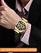 Gold Watches for Men, Men's Gold Stainless Steel Luxury Analog Wrist Watch with Classic Black Dial