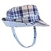 Exemaba Toddler Sun Hat for Boys Girls - Baby Brim Sun Protection Hat Double-Sided Available Kids Play Hat Children Caps, Blue Grid, 18.9