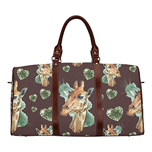 InterestPrint Custom Animal Giraffe Plants Watercolor Travel Bag
