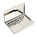 Mother of Pearl Design RFID Blocking Protection Business Card Case, Credit Card Holder, Metal Name Card Case, Stainless Steel Engraved Slim Purse Pocket Cash Money Wallet (Purple Flower)