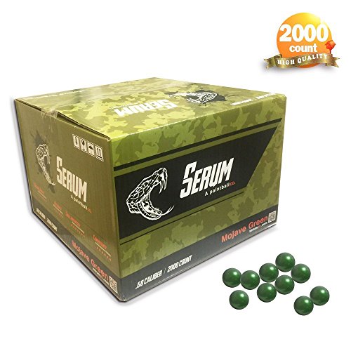 Serum 2000CT .68 Calibre Caliber splash paint paintball balls toy games sport (Green S)