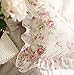FADFAY Shabby Pink Rose Floral Print Pillowcases Elegant Country Style Vintage Lace Ruffles Bedding Pillow Covers Standared Size 19