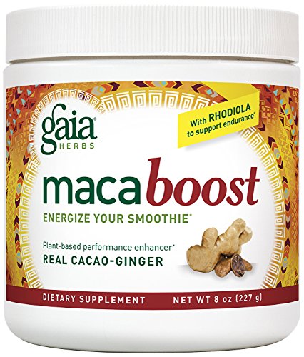 Gaia Herbs Maca Boost Supplement, Cacao Ginger, 8 Ounce - Energy & Stamina, Aids Recovery, Vegan, Gluten Free