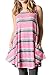 Poulax Women Loose-fit Sleeveless Lightweight T-Shirt Tunic Tank Top (XL=US16-18, Pink)