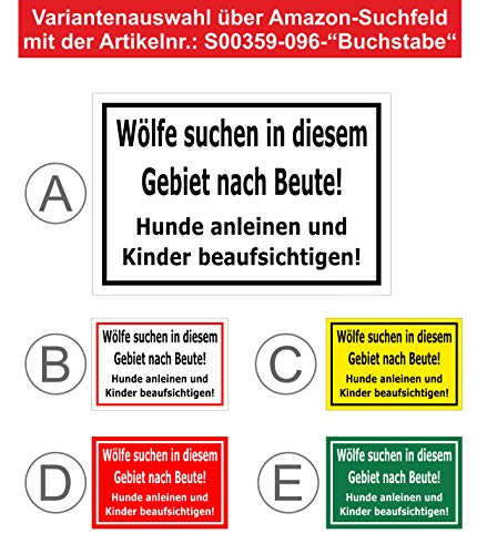 Melis-Folienwerkstatt Schild Wolfs-Gebiet - 15x10cm - 3mm Aluverbund â 20 VAR S00359-096-E – Bild 4