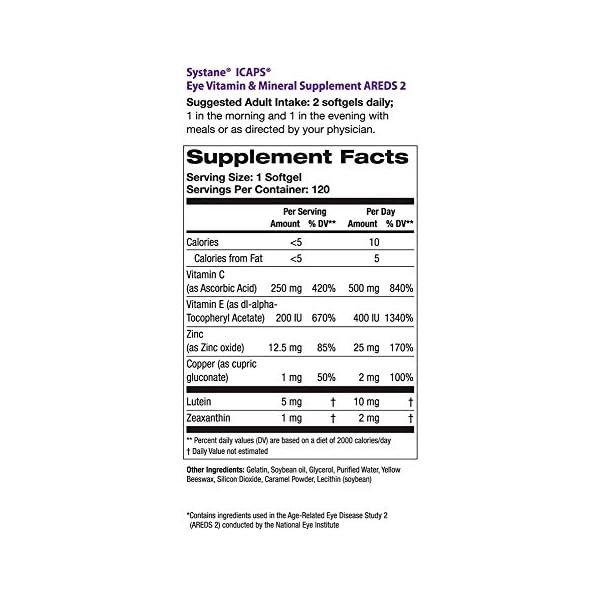 Systane ICaps Eye Vitamin & Mineral Supplement, AREDS 2 Formula, 120
