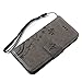 MOLLYCOOCLE iPhone SE 5S 5G Case, Luxury Gray Butterfly Stand Wallet Purse Credit Card ID Holders Magnetic Design Flip Folio TPU Soft Bumper PU Leather Ultra Slim Fit Cover for iPhone SE 5S 5