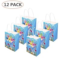 12 PCS Cute Shark Gift Bags - Cute Shark Favor Bags For Children Birthday Party Supplies,Dress Up Novelty Decorations