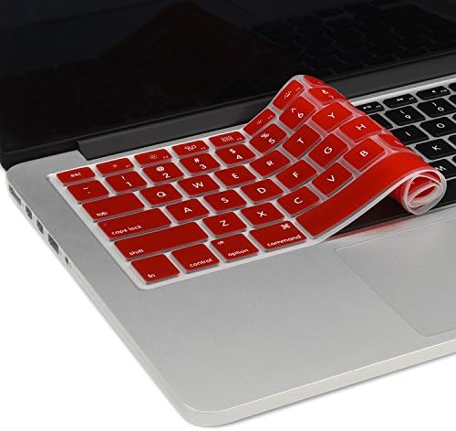 LarkWay ULTRA Thin Keyboard Cover Skin for MacBook Pro 13" 15" 17" (with or w/out Retina Display) iMac and MacBook Air 13" (Red Keyboard Cover)