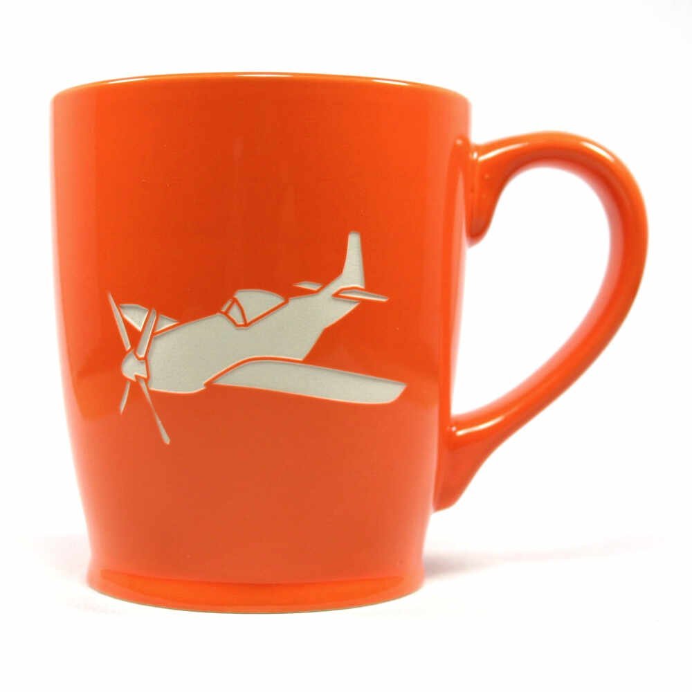 AIRPLANE Coffee Mug ORANGE 16 oz Microwavesafe