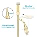Lansen iPhone Charger Cable Cord 3Pack 3'/6'/10' FT Nylon Braided Lightning cable-Gold