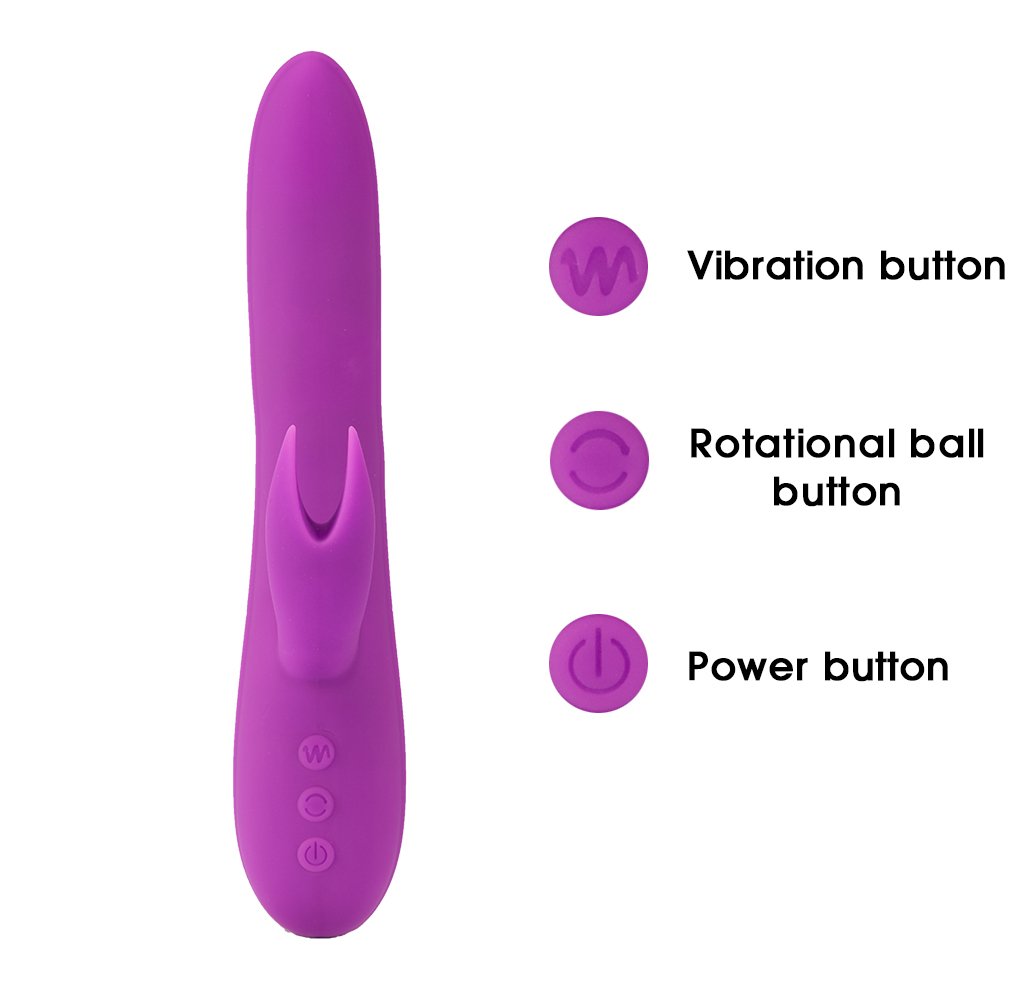 Fondlove Rabbit Vibratoren für sie Klitoris und G Punkt Vibration mit 12 Frequenz 7 Vibrationsmodi Dual Motor automatischer Stoßfunktion Beheizbar Wasserdicht Extrastark Wiederaufladbar Erotik Sexspielzeug