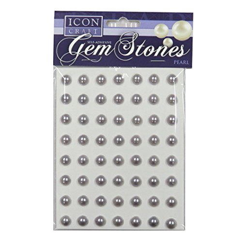 Icon Craft Pearl Gem Stones 10mm Self Adhesive Silver Pack