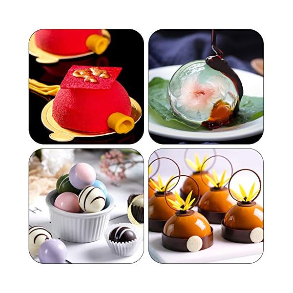 2 Pieces Baking Mold, Semicircle Silicone Mold 6 Holes Semicircle 15 Holes Semicircle Cake Moulds Dome Bakeware Set for…