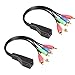 Relper-Lineso 2 Pack 5 RCA to RJ45 Component Video with Stereo Audio Over Cat5 / Cat6 Extender, Transmitter and Receiver(5 RCA to RJ45 Cable)