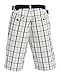 Gioberti Mens Plaid Shorts with Belt, 5 Pockets