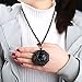MOHICO Black Obsidian Pendant Necklace, Tai Chi Obsidian Amulet Chain Yin Yang Pendant Necklace, Engraving Crystal Natural Black Obsidian Stones Gossip Pendant Extend Bead Chain for Men or Women