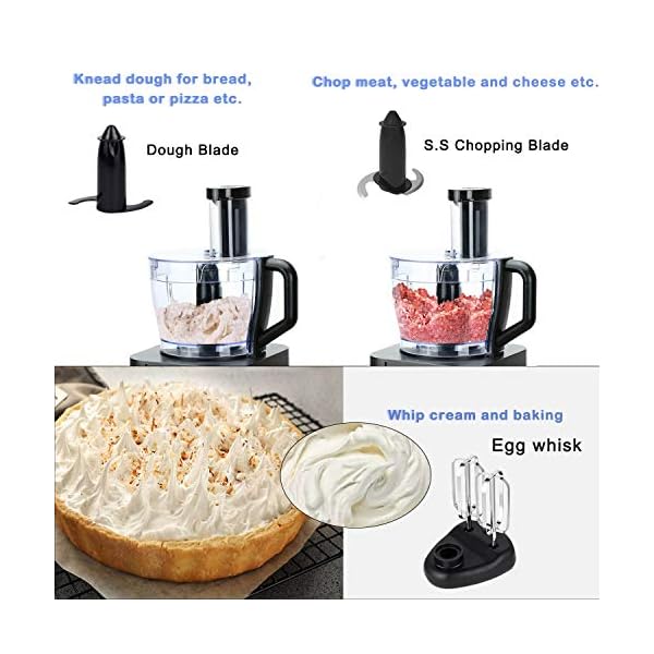 Food-Processor-Food-Mixer-and-Processor-Multifunctional-Kitchen-Food-Blender-Vegetable-Chopper-Grinder-with-Egg-Whisk-TopStrong-1100W-32L15L Food Processor, TopStrong 11-in-1 food processor and blender with Chopping Blending Kneading Grinding Whisking Juicing…
