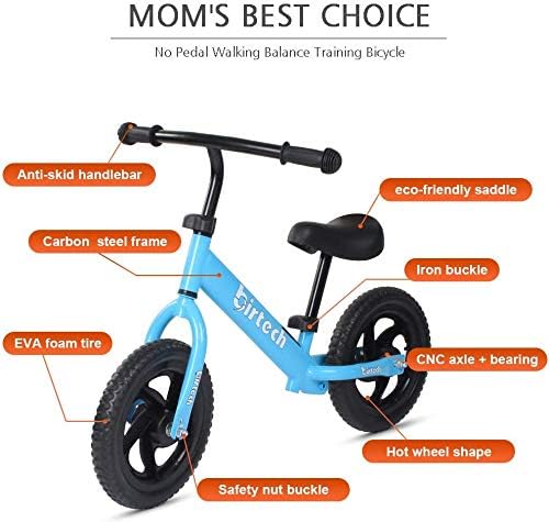 Hadwin Balance Bike for Boys Girls 12’’ Carbon Steel Frame No Pedal Walking Balance Bike Training Bicycle for 2 3 4 5 6 Years Old Kids and Toddlers - Image 4