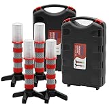 Twinkle Star Emergency Roadside Flares Kit LED Safety Strobe Road Warning Light Highway Beacon Alert Flare with Magnetic Base, Detachable Stand, Solid Storage Case (Set of 4)