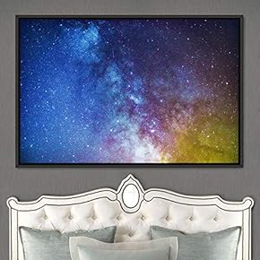signwin Framed Canvas Wall Art Starry Sky Aerial...