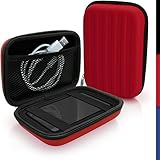 iGadgitz Red EVA Hard Travel Case Cover for LaCie Mirror, Porsche Design, Porsche Design Slim Portable External Hard Drives