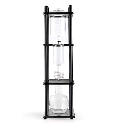 Yama Glass 25 Cup Cold Drip Maker Straight Black Wood Frame